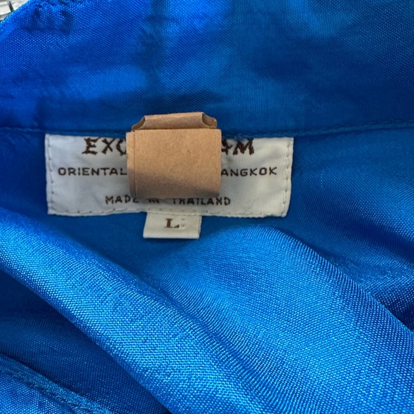 Blue Silk Vintage Blouse - Picture 4 of 4